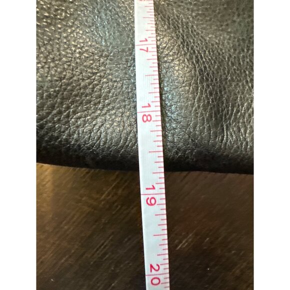 VTG Anna Corinna Black Leather Mid City Large Fold Over Tote Satchel - Picture 8 of 10